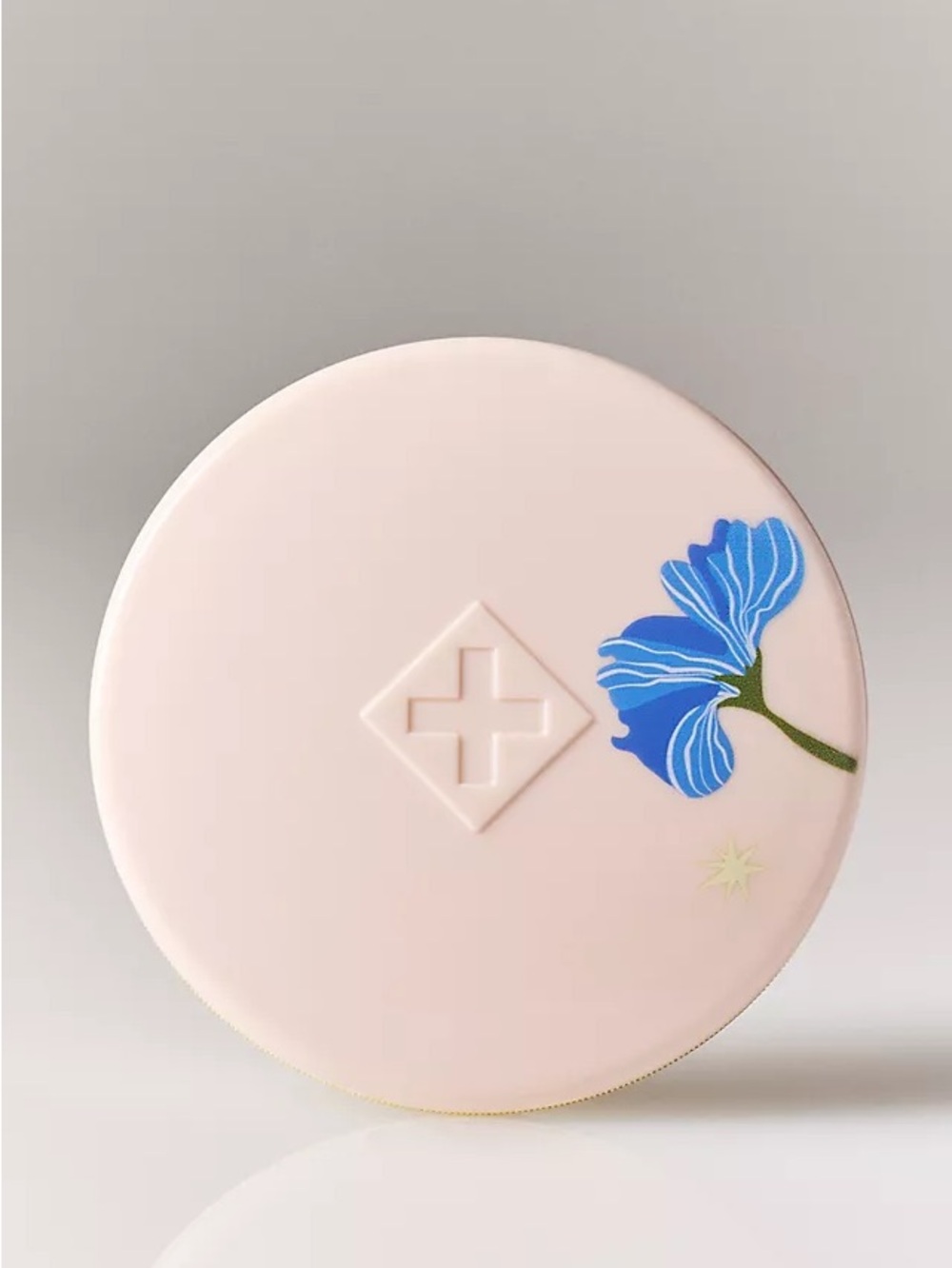Dosey Compact with Mirror Blush with Blue Flower